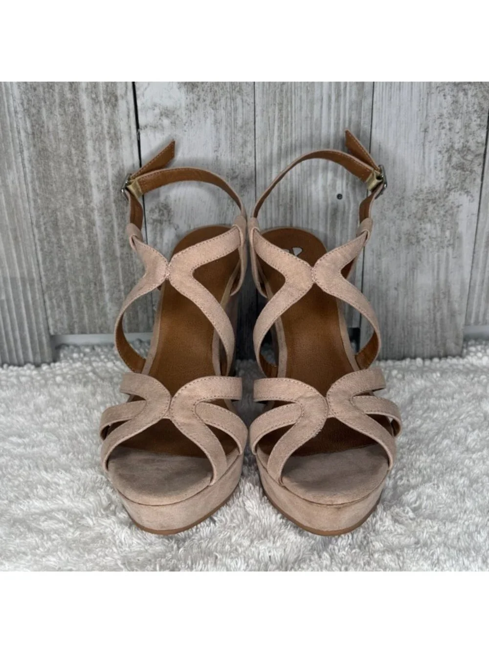 BP Sky Wedge Platform Sandals 7 M